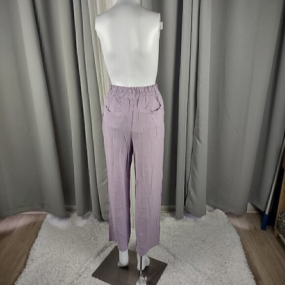 Ninexis Womens Lavender Cotton Linen Elastic Waist Lounge Pants Size Small (NWT) - Picture 3 of 10